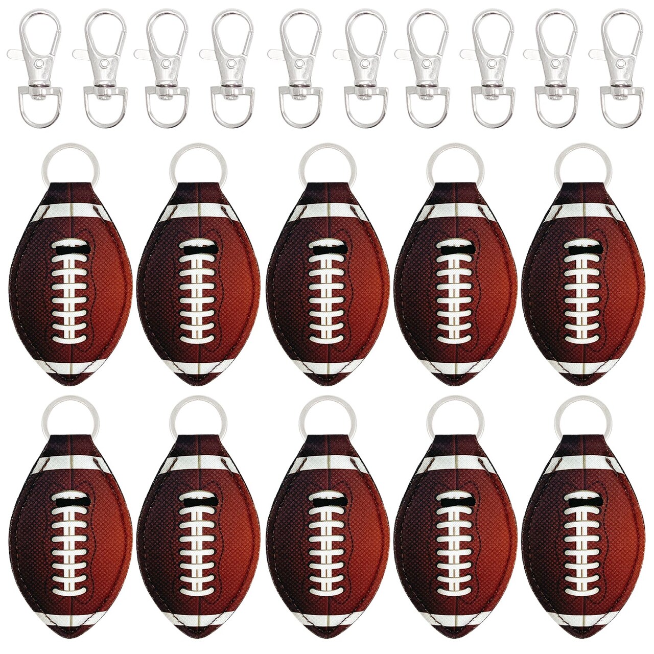 Wrapables 10 Pack Chapstick Holder Keychain with 10 Pieces Metal Clasps